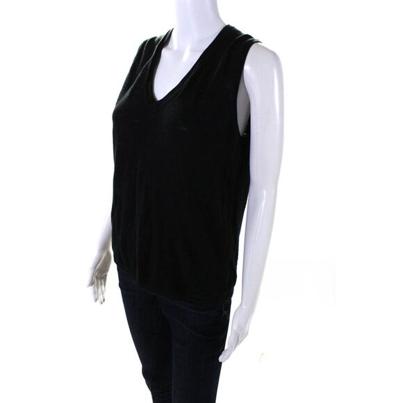 Rocky Barnes Womens Cotton V-Neck Sleeveless Pullover Tank Top Black Size XS - Picture 2 of 6